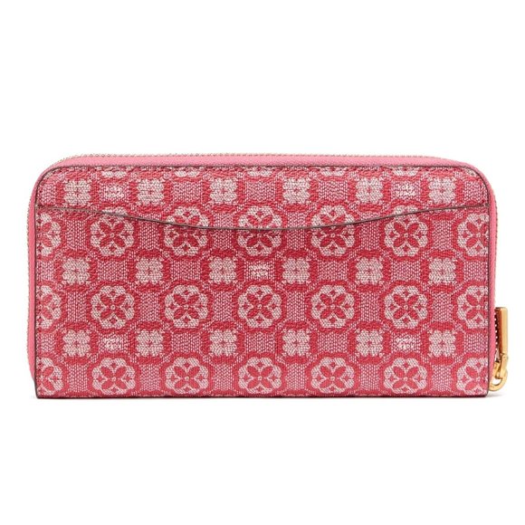 New Kate Spade Spade Flower Monogram Zip Around Continental Wallet Raspberry - Picture 2 of 3